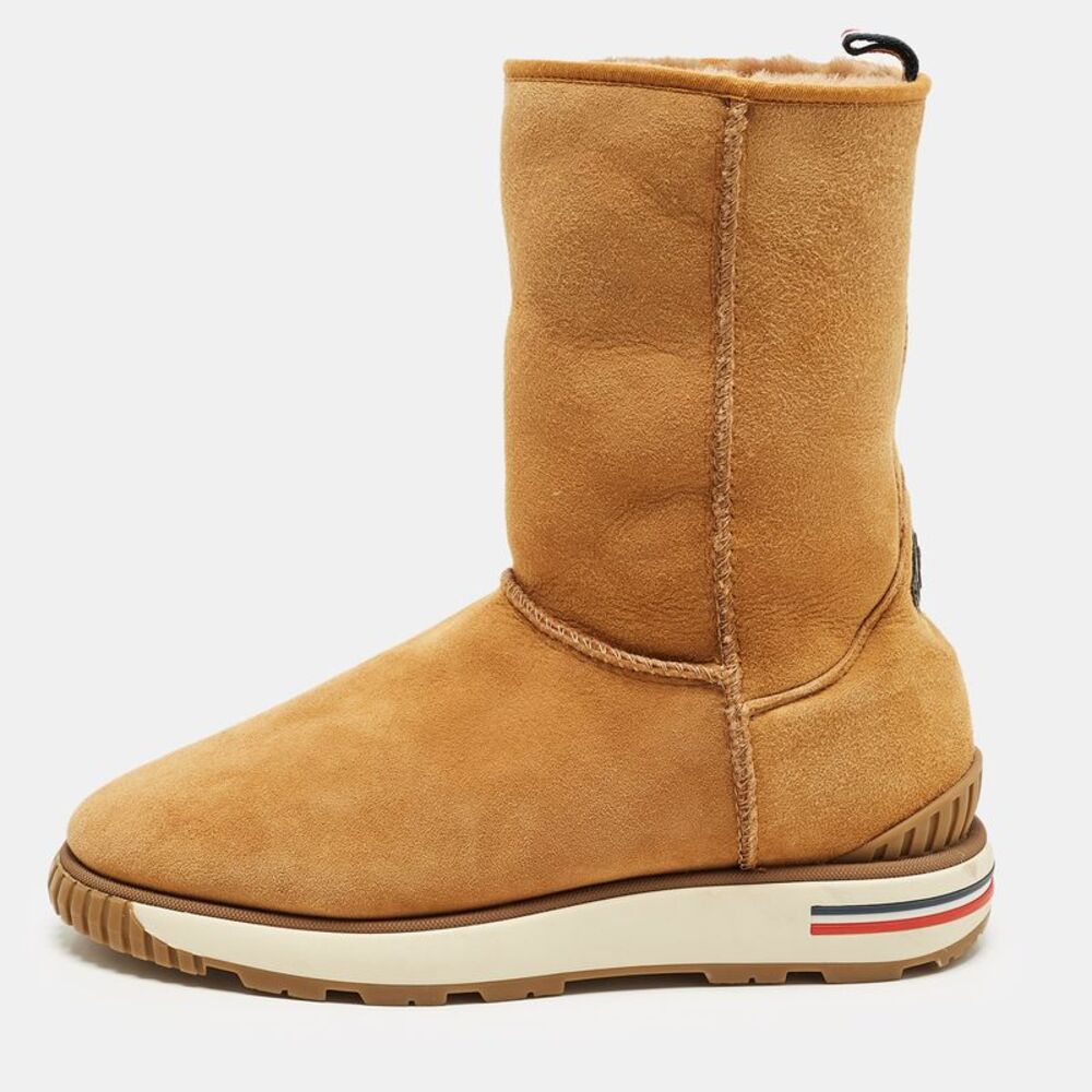 Moncler Size 42 Brown Suede Ankle Length Boots